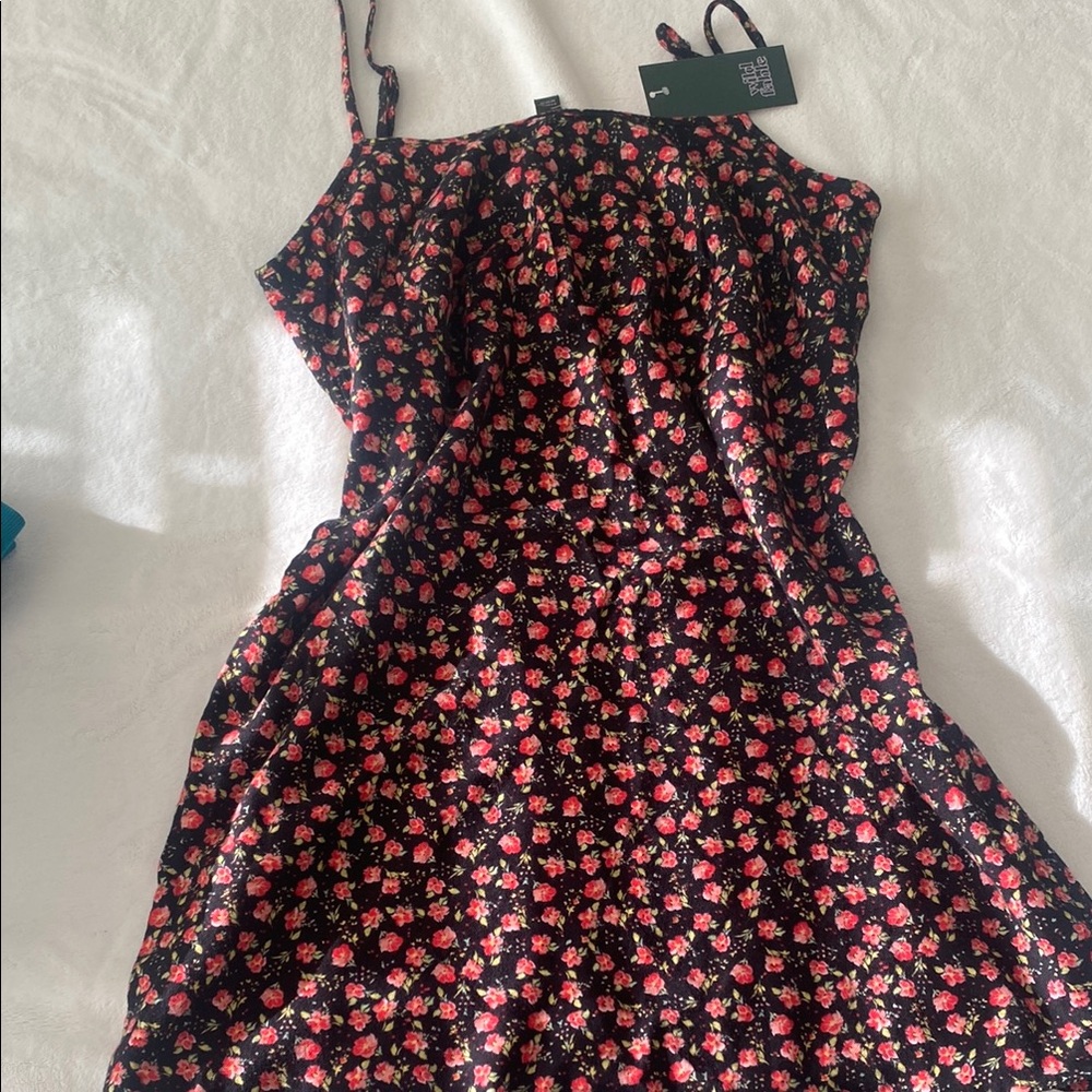 Wild Fable Black and Pink Floral Mini Dress